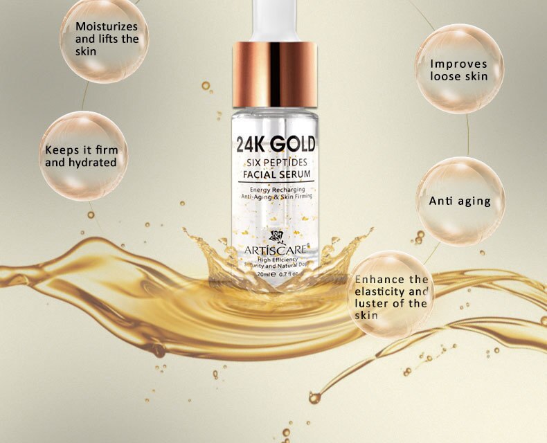 ARTISCARE Nicotinamide + Platinum + 24k Gold Six Peptides Essence 3pcs/lot Anti Wrinkles & Whitening Serum for Face Care Cream