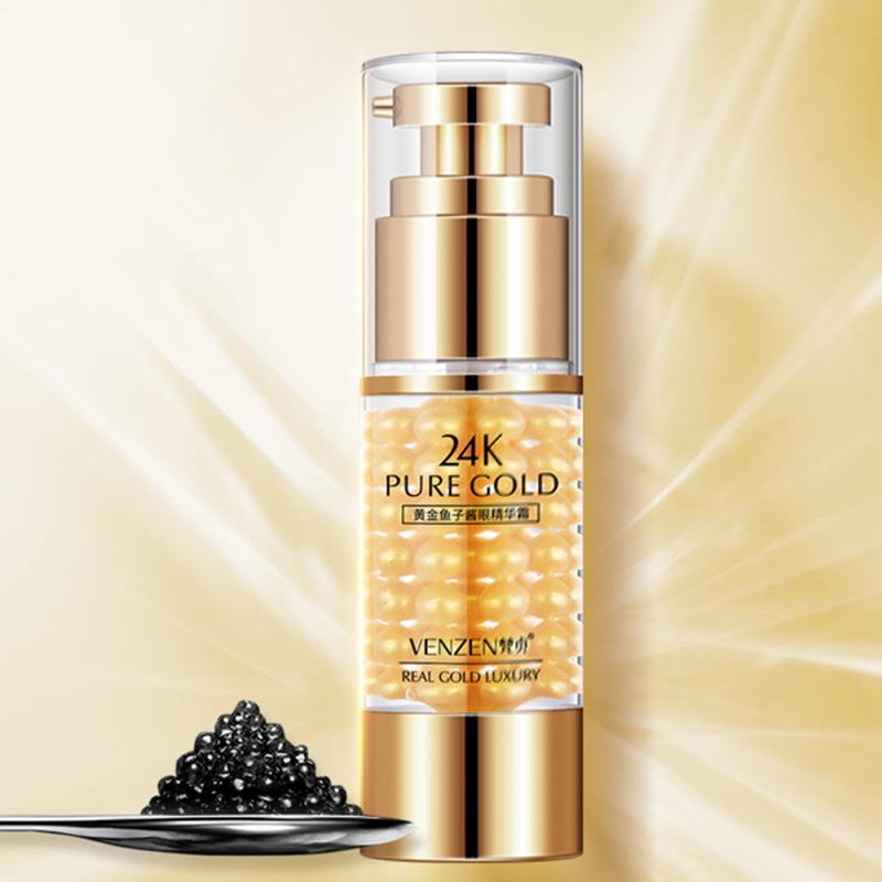 VENZEN 24K Gold Caviar Eye Serum Anti-Wrinkle Anti-Age Remover Dark Circles Eye Cream Against Puffiness And Bags Eye Skin Care