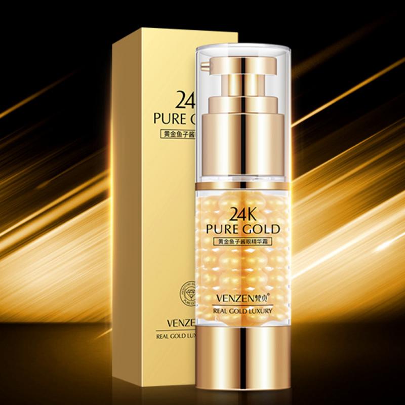 VENZEN 24K Gold Caviar Eye Serum Anti-Wrinkle Anti-Age Remover Dark Circles Eye Cream Against Puffiness And Bags Eye Skin Care