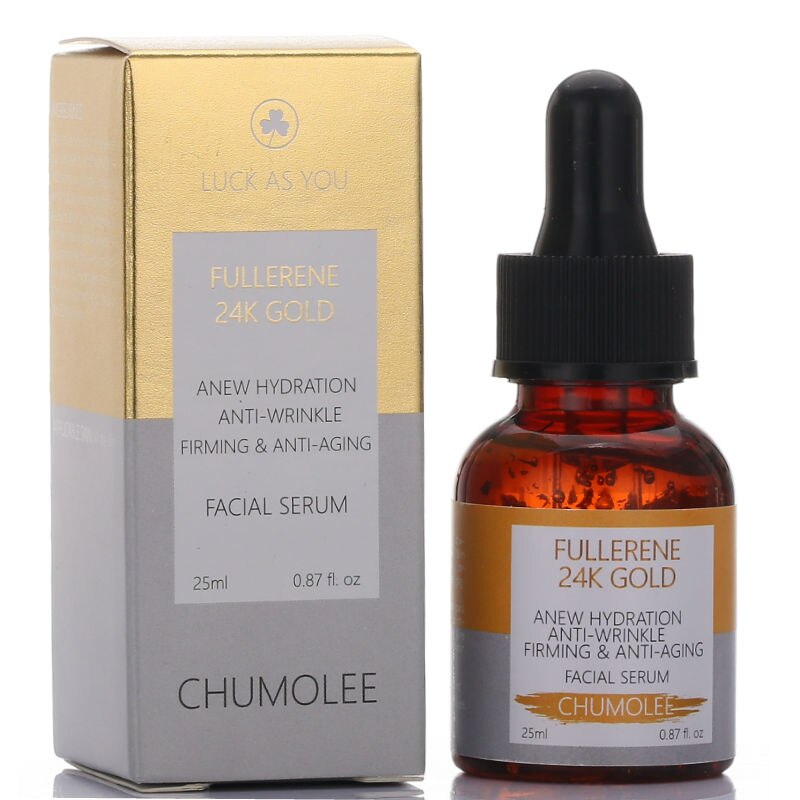 CHUMOLEE 24K Gold Hyaluronic Acid Face Serum Anti-Aging Shrink Pore Whitening Moisturizing Essence Face Cream Dry Skin Care 25ml