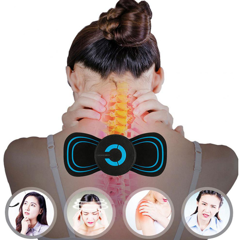 Portable Neck Massager Mini Electric Convenient Intelligent Cervical Massage Stickers Meridian Muscle Relief Pain