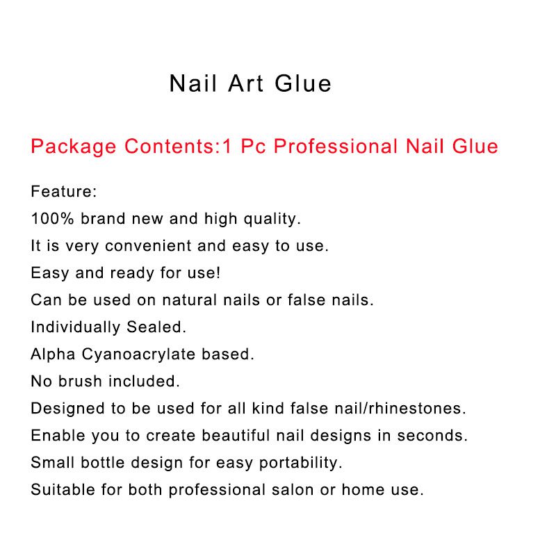 5pc/pack Nail Art Glue Fast-Dry Adhesive Acrylic Art False Tips 3D Decoration Nail Rhinestone Nail Glue False Tip Manicure Tools