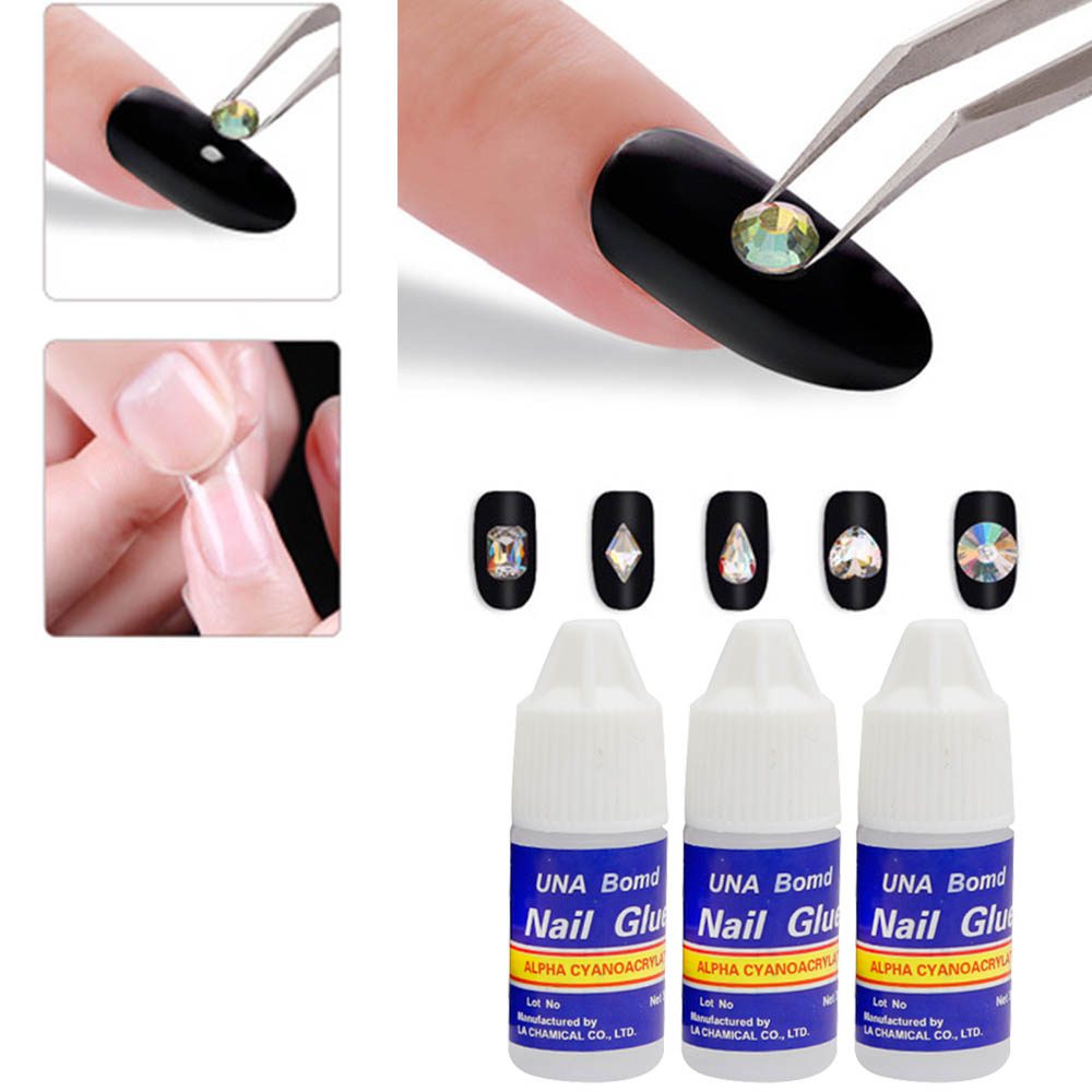 5pc/pack Nail Art Glue Fast-Dry Adhesive Acrylic Art False Tips 3D Decoration Nail Rhinestone Nail Glue False Tip Manicure Tools