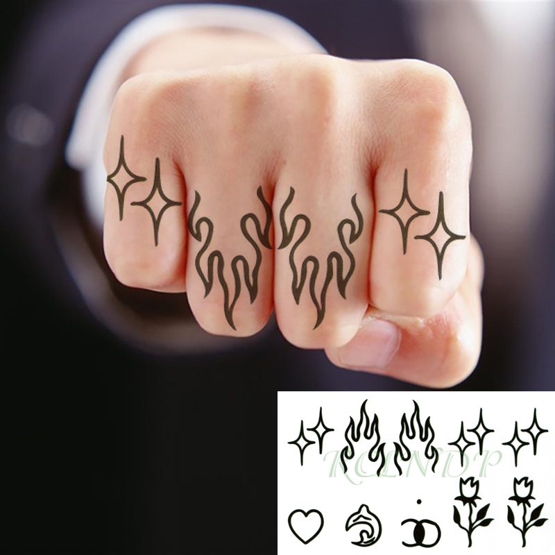 Waterproof Temporary Tattoo Sticker Neck Black Word Angel Devil Bull Cross English Letters Flash Tatoo Fake Tatto for Woman Men