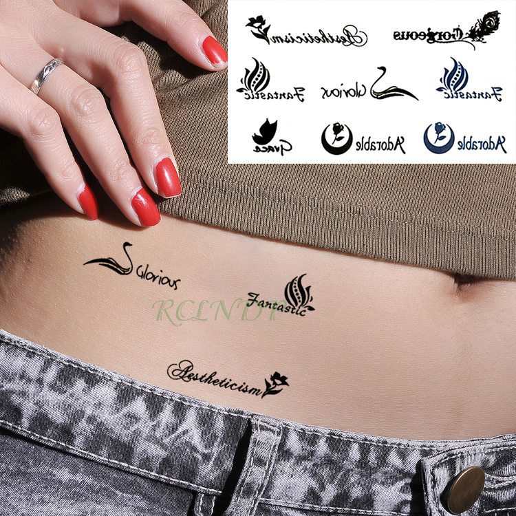 Waterproof Temporary Tattoo Sticker Neck Black Word Angel Devil Bull Cross English Letters Flash Tatoo Fake Tatto for Woman Men