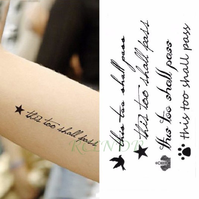 Waterproof Temporary Tattoo Sticker Neck Black Word Angel Devil Bull Cross English Letters Flash Tatoo Fake Tatto for Woman Men