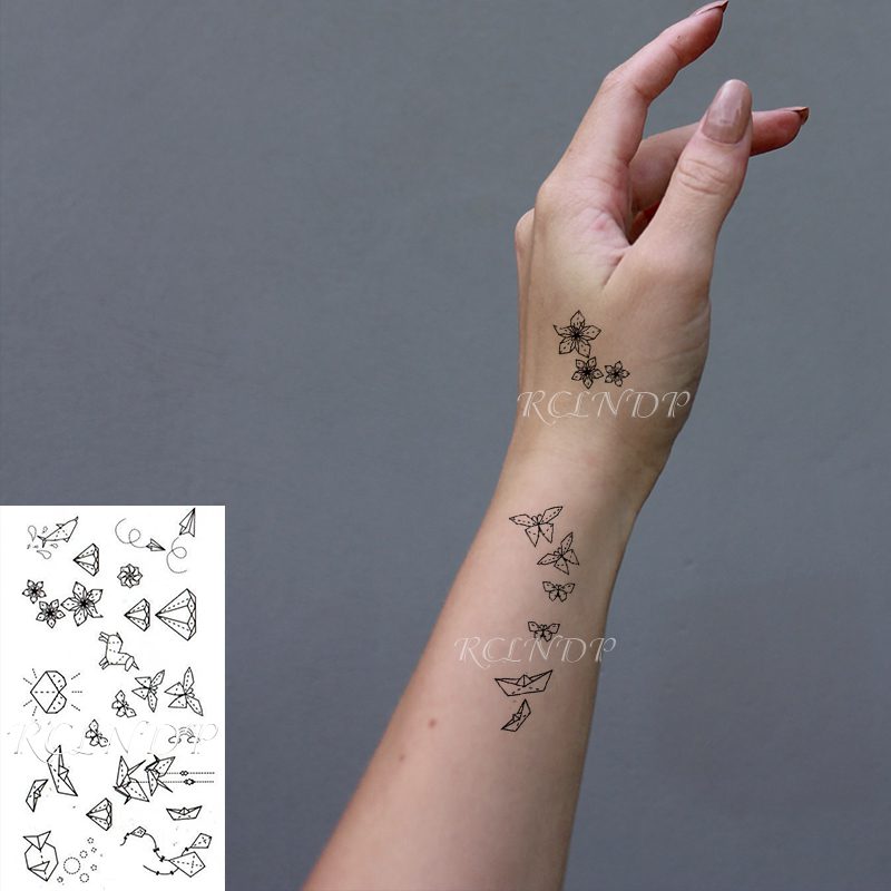 Waterproof Temporary Tattoo Sticker Neck Black Word Angel Devil Bull Cross English Letters Flash Tatoo Fake Tatto for Woman Men