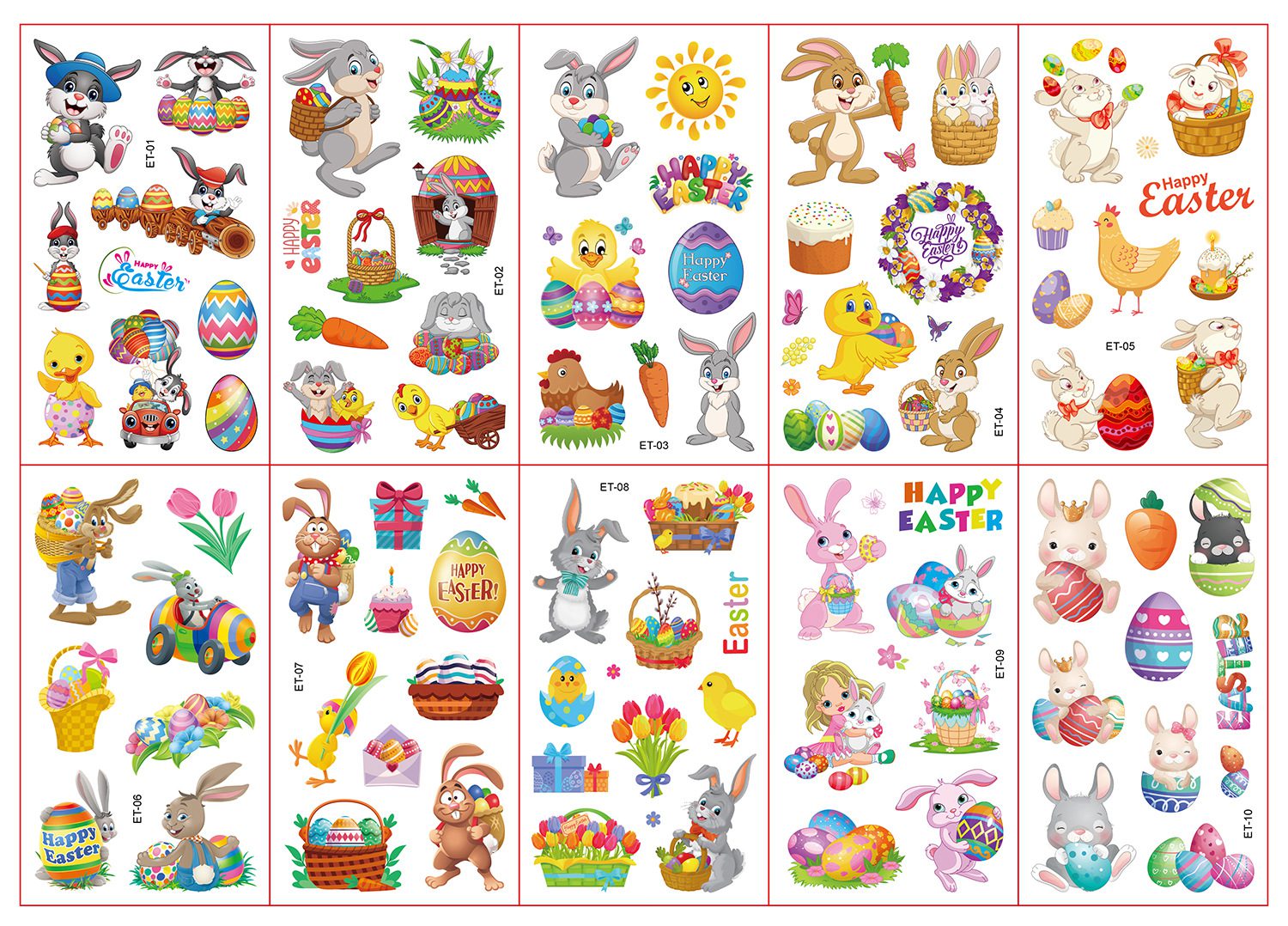 10pcs Fake Tattoo Stickers Cartoon Temporary Tattoo Kids Children Hands Arm DIY Body Art Tatuaze Dla Dzieci Tatuajes Temporales