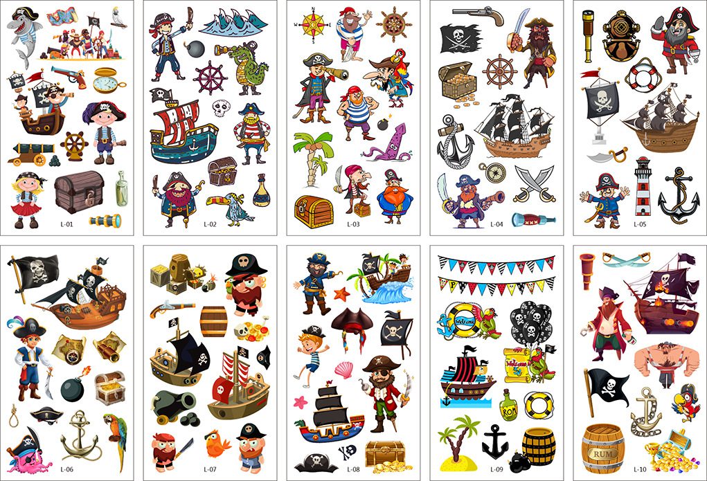 10pcs Fake Tattoo Stickers Cartoon Temporary Tattoo Kids Children Hands Arm DIY Body Art Tatuaze Dla Dzieci Tatuajes Temporales