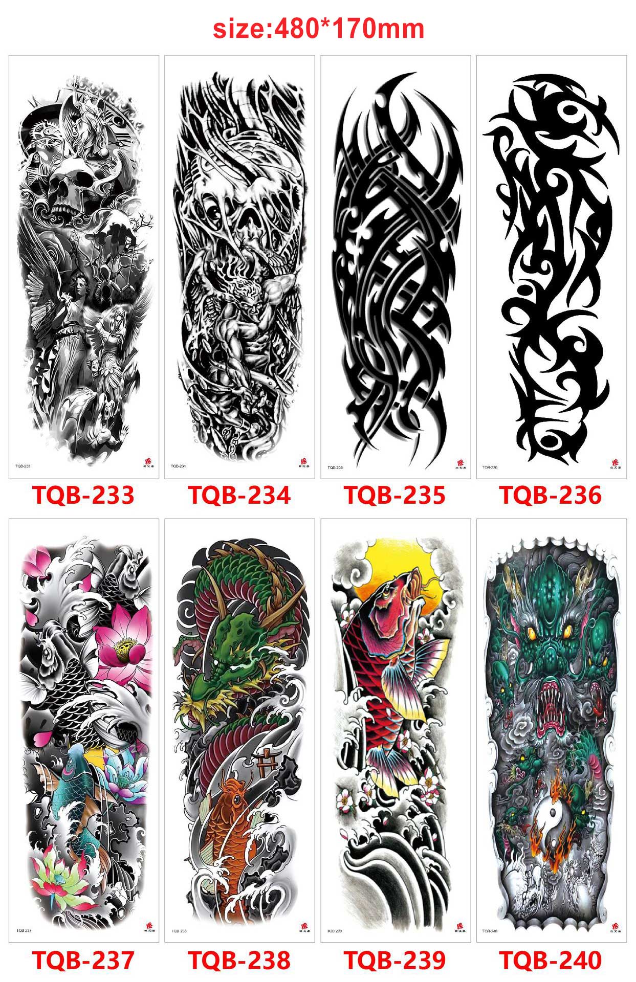 Waterproof Temporary Tattoo Sticker Totem Lion Crown Skull Full Arm Large Size Sleeve Fake Tattoo Flash Tattoo For Men Women