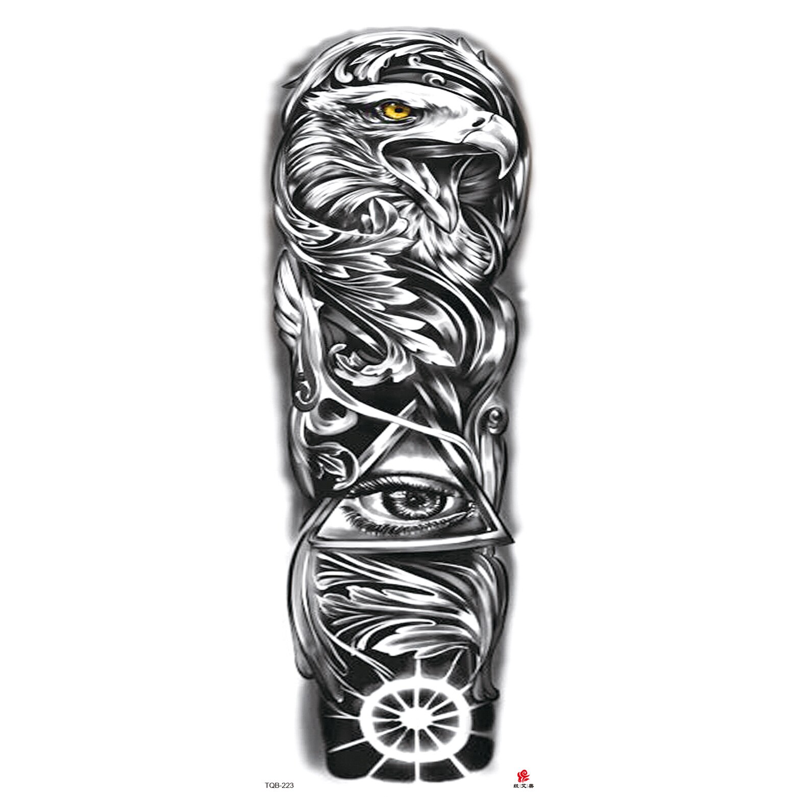 Waterproof Temporary Tattoo Sticker Totem Lion Crown Skull Full Arm Large Size Sleeve Fake Tattoo Flash Tattoo For Men Women
