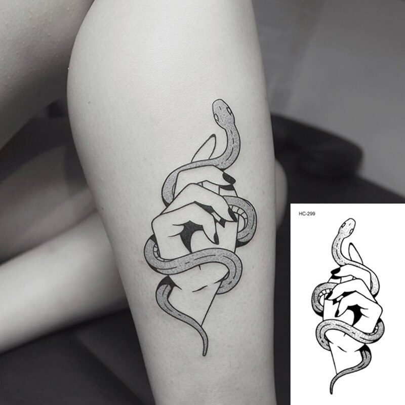 1pcs Small Animal Waterproof Temporary Tattoo Sticker Snake Cat Fox Tatoo Body Art Women Fake Taty Tatuaje Cute transfer tattoos