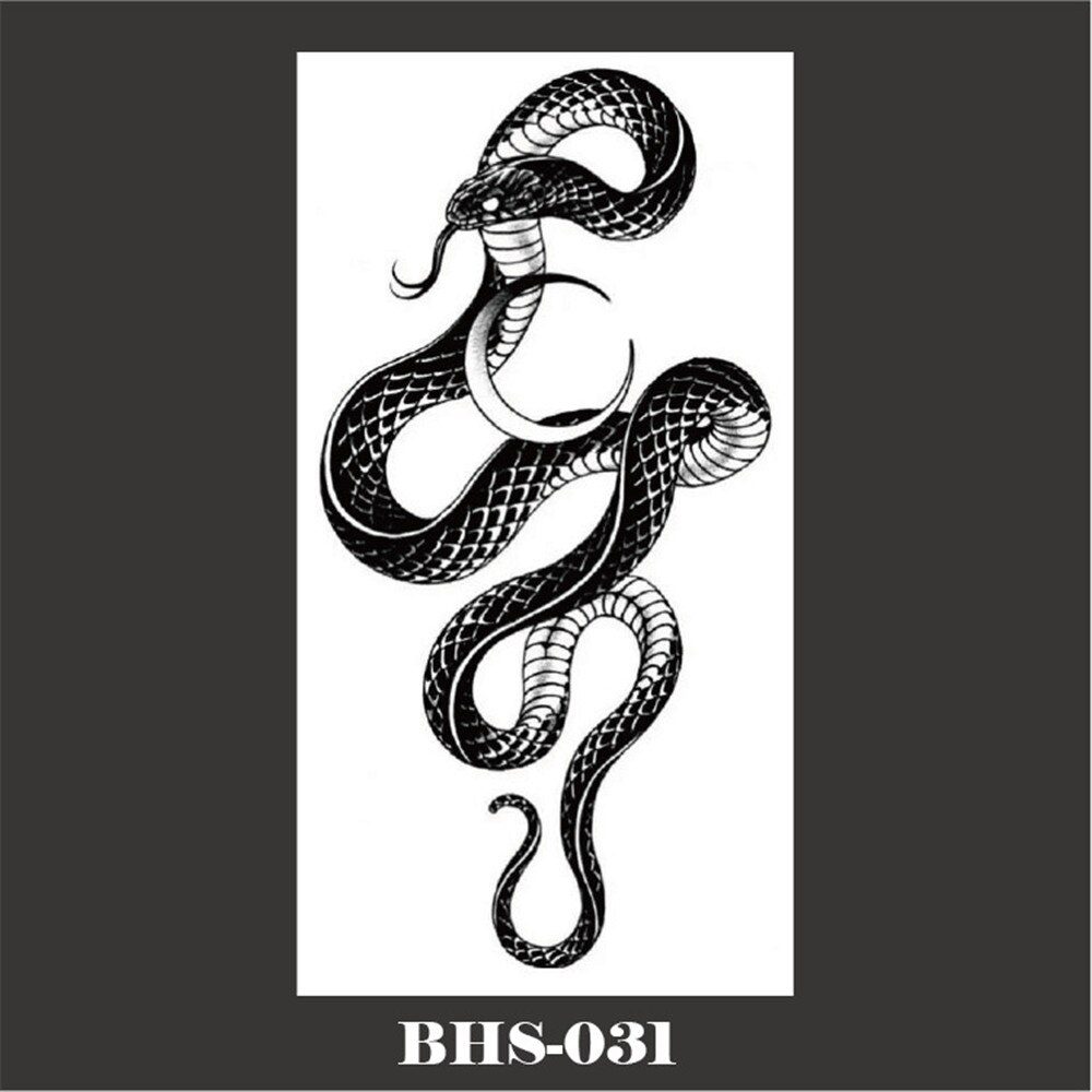 2022 Summer Snake Flower Temporary Tattoos Sticker Waterproof Cool Dark Style Unisex Water Transfer Fake Tattoo Women Accessory