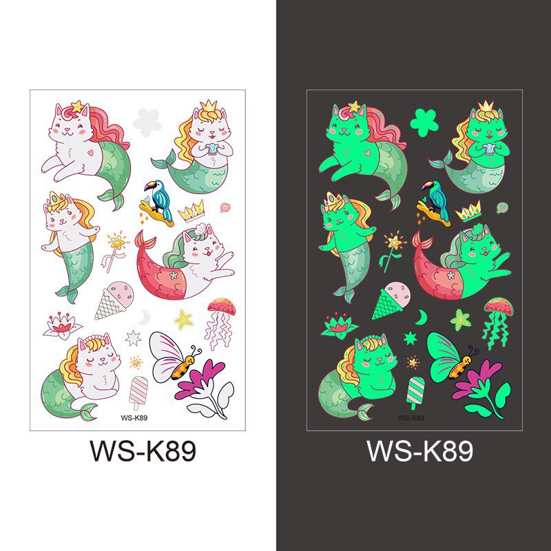 Luminous Tattoo Sticker Children Arm Face Glowing Tattoo Children Body Art Tattoo Dinosaur Pirate Unicorn Mermaid Tattoo Cartoon Luminous Tattoo Sticker Children Arm Face Glowing Tattoo Children Body Art Tattoo Dinosaur Pirate Unicorn Mermaid Tattoo Cartoon