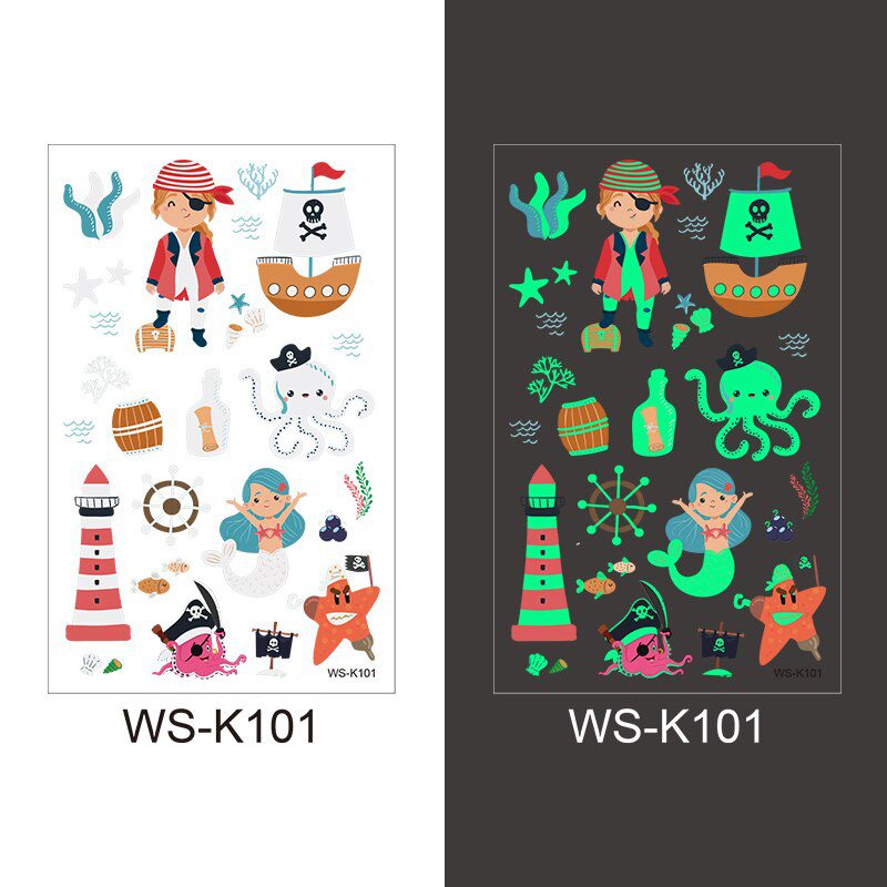 Luminous Tattoo Sticker Children Arm Face Glowing Tattoo Children Body Art Tattoo Dinosaur Pirate Unicorn Mermaid Tattoo Cartoon Luminous Tattoo Sticker Children Arm Face Glowing Tattoo Children Body Art Tattoo Dinosaur Pirate Unicorn Mermaid Tattoo Cartoon