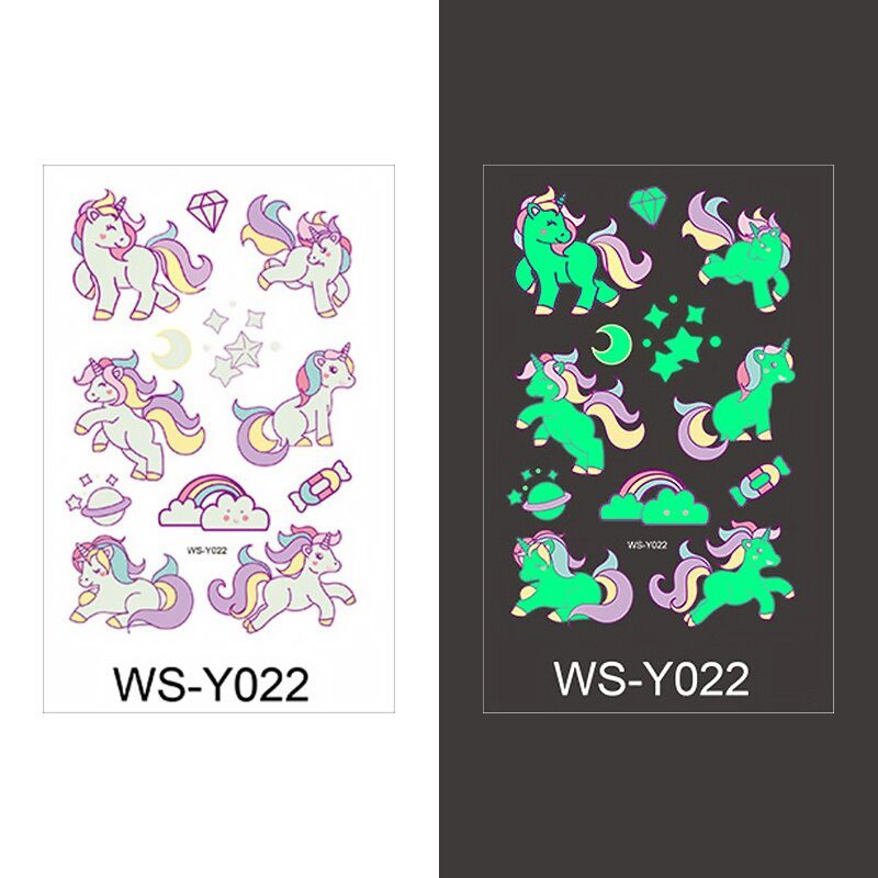 Luminous Tattoo Sticker Children Arm Face Glowing Tattoo Children Body Art Tattoo Dinosaur Pirate Unicorn Mermaid Tattoo Cartoon Luminous Tattoo Sticker Children Arm Face Glowing Tattoo Children Body Art Tattoo Dinosaur Pirate Unicorn Mermaid Tattoo Cartoon