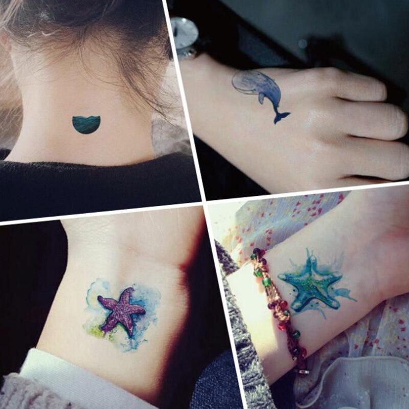 10x6cm Temporary Small Cute Fashion Tattoo Seagull And Feathers