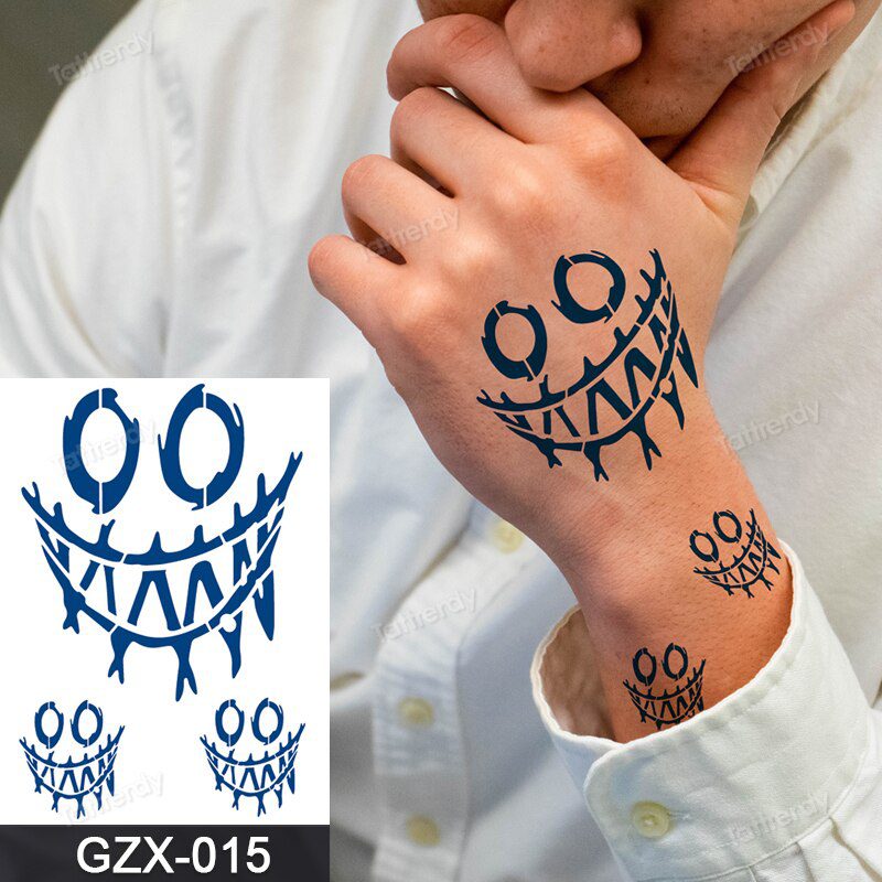 Juice Tatoo Sexy Waterproof Temporary Tattoo Wing Totem on Hand Arm Breast Waist Blue Tattoo Sticker Fake Tattoos for Men Women