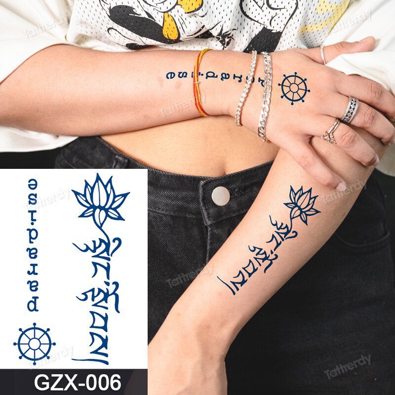 Juice Tatoo Sexy Waterproof Temporary Tattoo Wing Totem on Hand Arm Breast Waist Blue Tattoo Sticker Fake Tattoos for Men Women