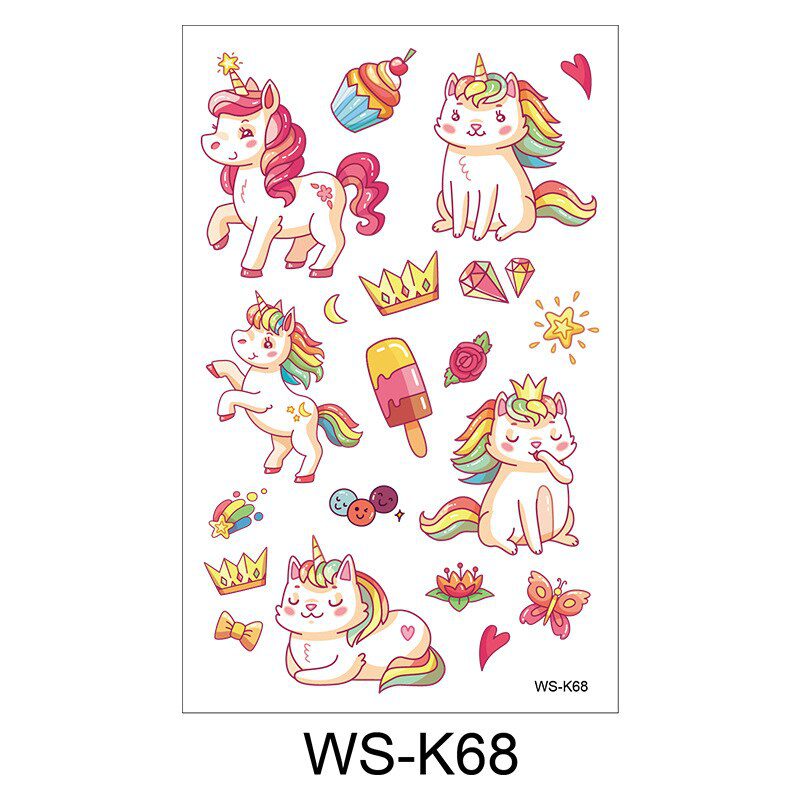 New children cartoon tattoo stickers fantasy party cartoon princess theme sticker set mermaid tattoo stickers