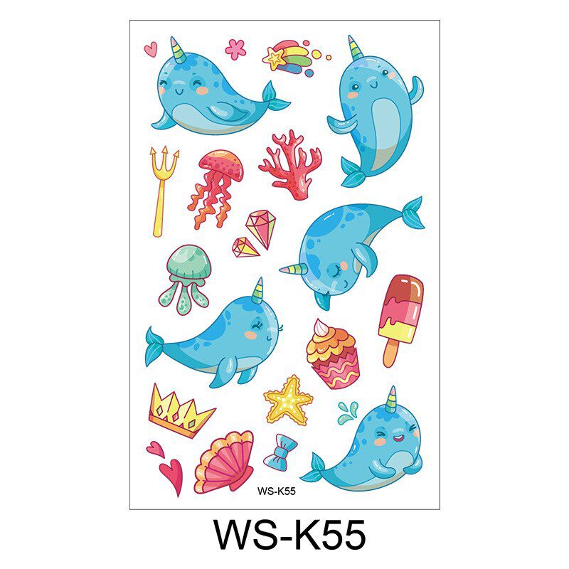 New children cartoon tattoo stickers fantasy party cartoon princess theme sticker set mermaid tattoo stickers