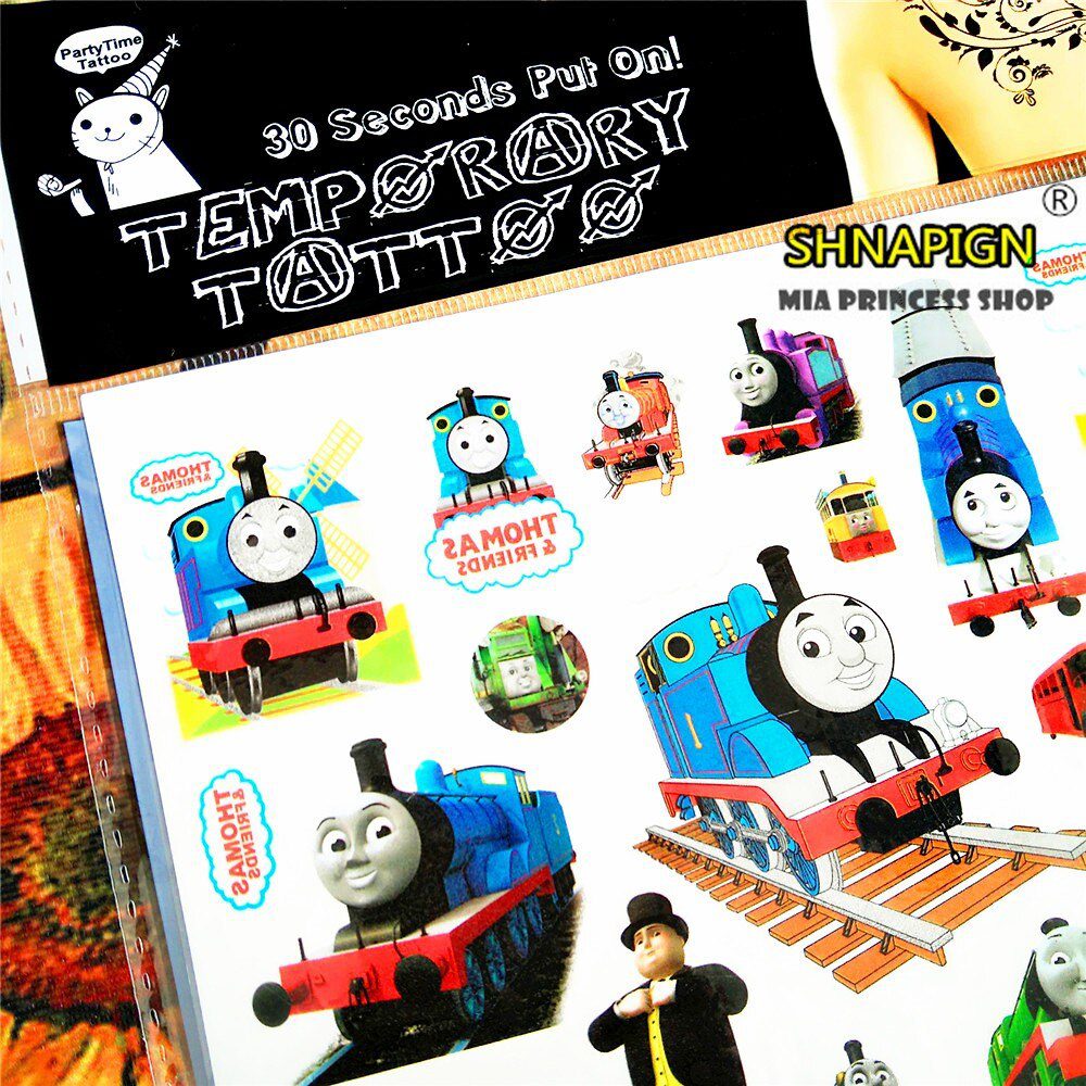 SHNAPIGN Train Thomas Car airplane Child Temporary Tattoo Body Art Flash Tattoo Stickers Waterproof Henna Tatoo Styling Sticker