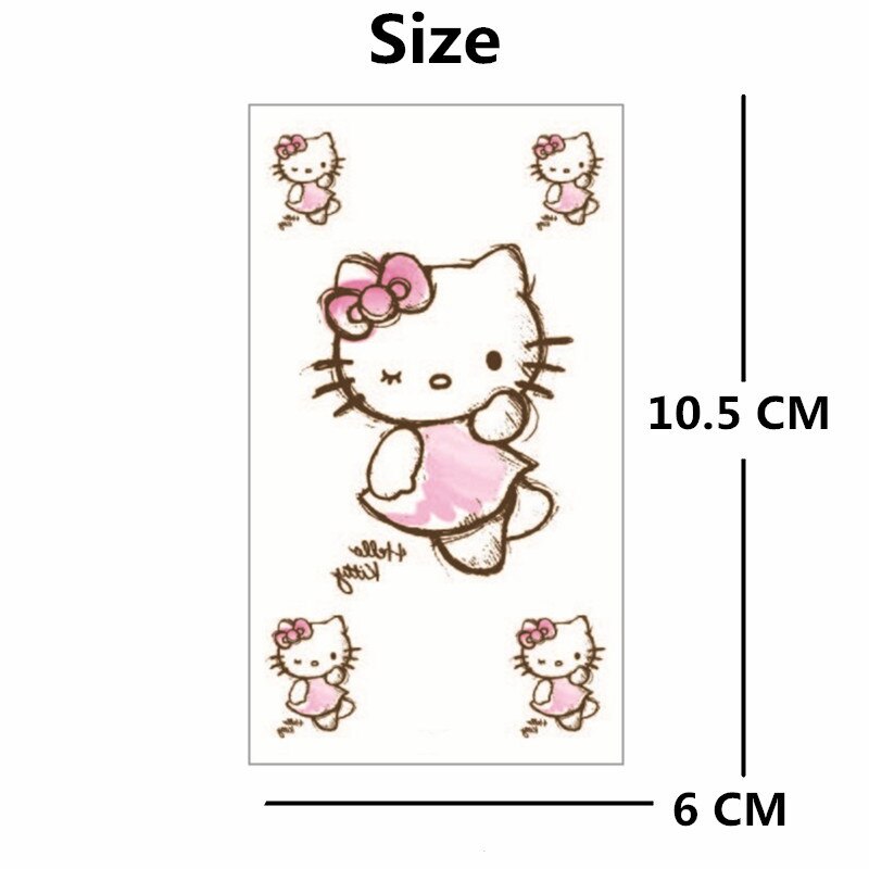 SHNAPIGN Pink Cat  Flash Tattoo Hand Sticker 10.5*6cm Small Waterproof Henna Beauty Temporary Body  Sticker Art FREE SHIPPING