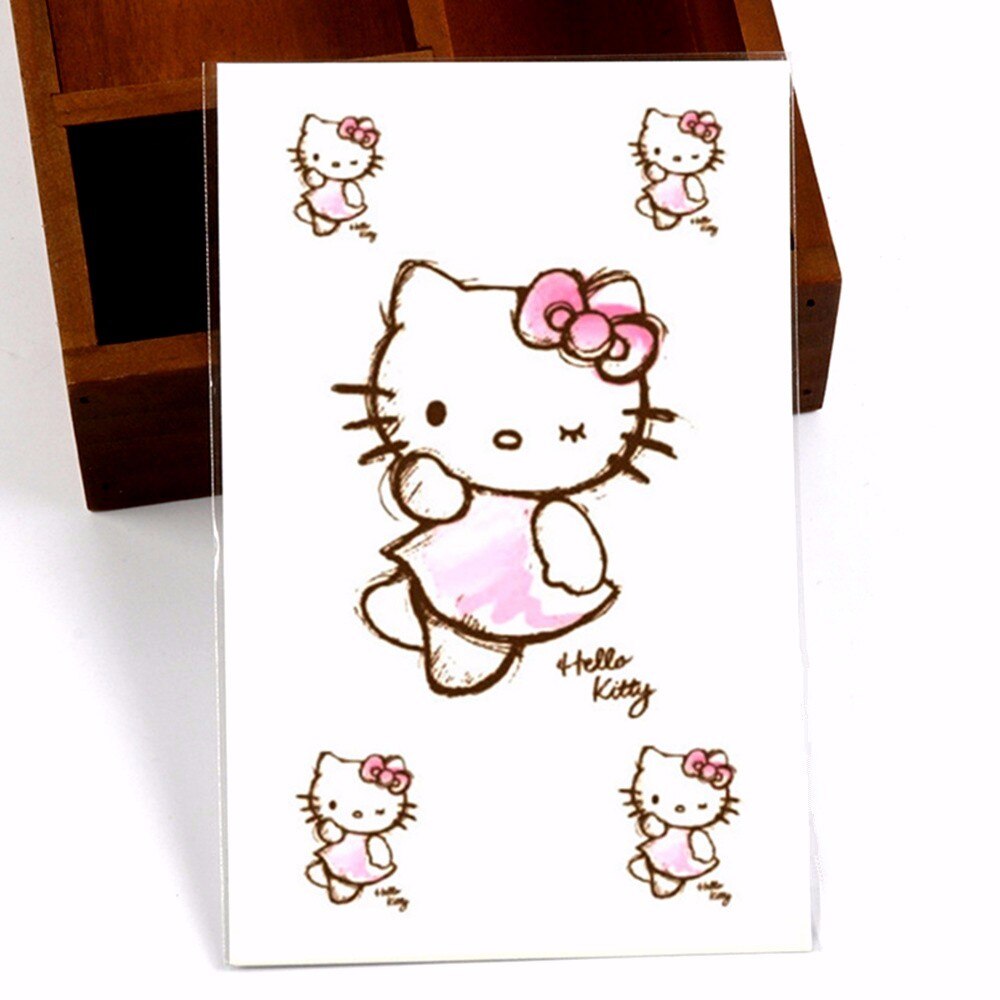 SHNAPIGN Pink Cat Flash Tattoo Hand Sticker 10.5*6cm Small Waterproof Henna Beauty Temporary Body Sticker Art FREE SHIPPING