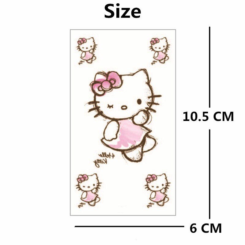 SHNAPIGN Pink Cat Flash Tattoo Hand Sticker 10.5*6cm Small Waterproof Henna Beauty Temporary Body Sticker Art FREE SHIPPING