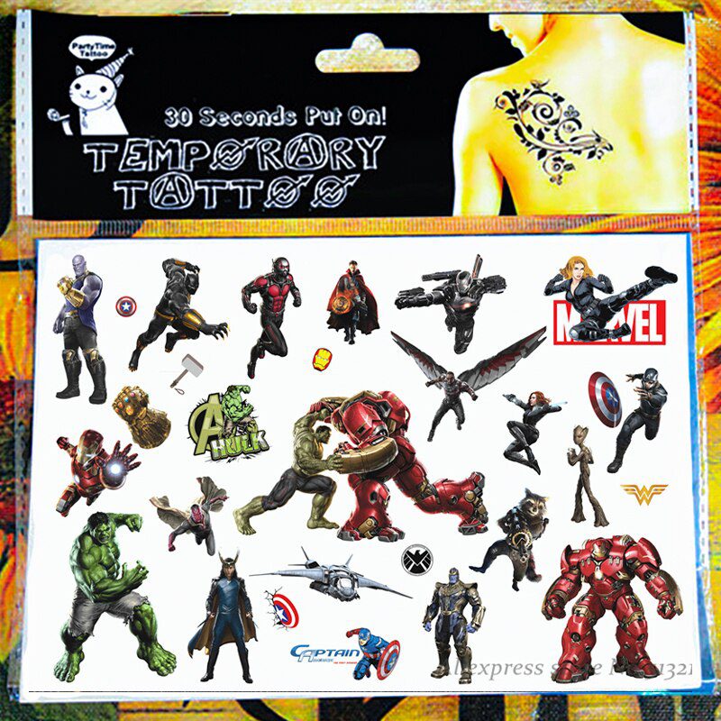 SHNAPIGN Hulk man Children Cartoon Temporary Tattoos Sticker Fashion Summer Style Elsa Waterproof Girls Kids Boys Hot