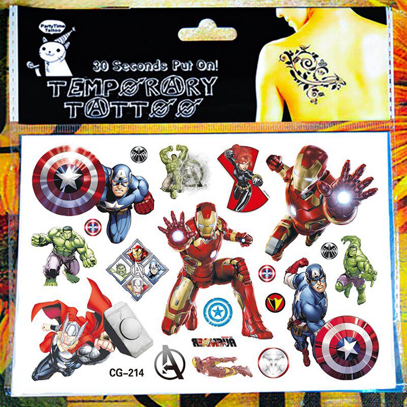 SHNAPIGN Hulk man Children Cartoon Temporary Tattoos Sticker Fashion Summer Style Elsa Waterproof Girls Kids Boys Hot