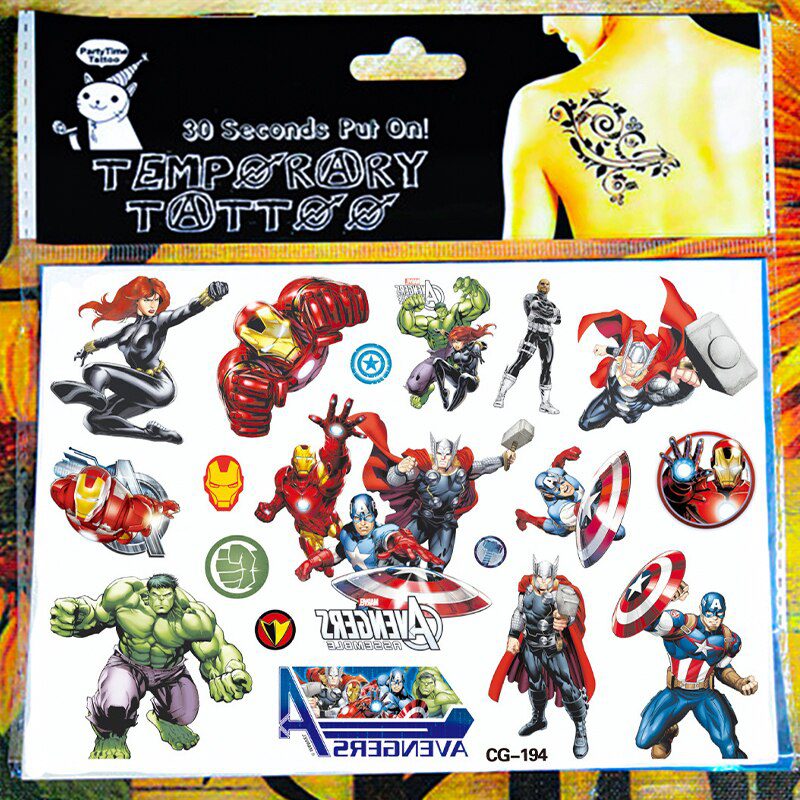 SHNAPIGN Hulk man Children Cartoon Temporary Tattoos Sticker Fashion Summer Style Elsa Waterproof Girls Kids Boys Hot