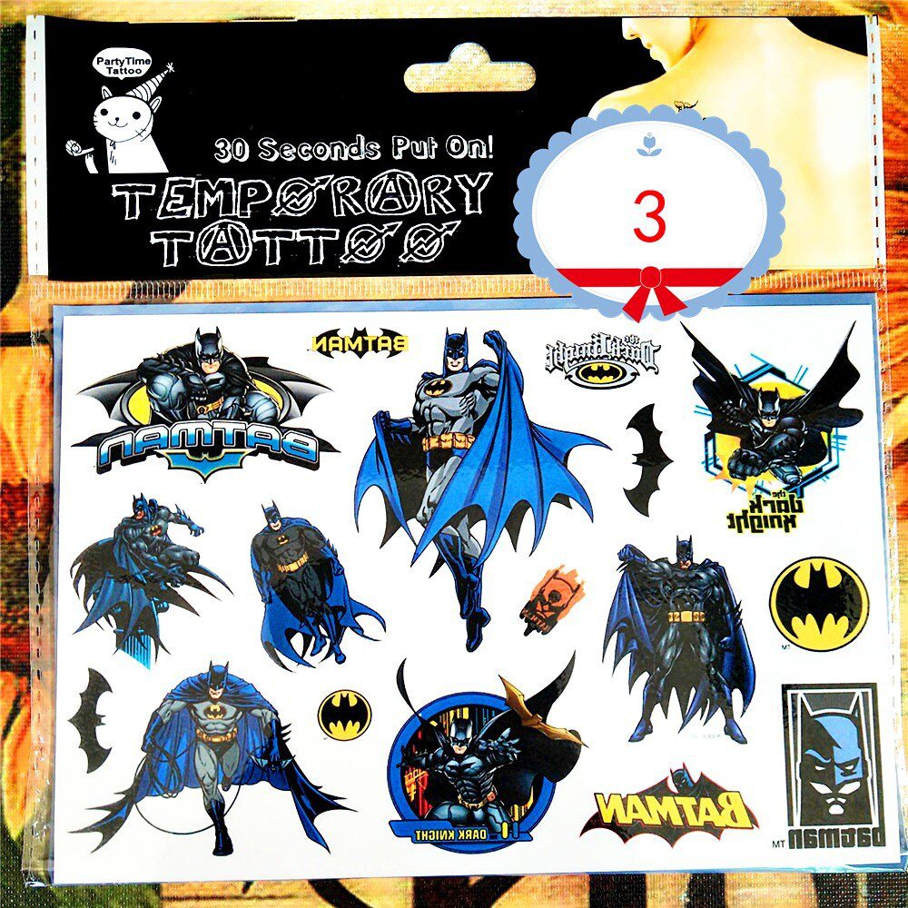 SHNAPIGN Dark Knight Batmen Child Temporary Tattoo Body Art Flash Tattoo Stickers 17*10cm Waterproof Henna Tatoo Styling Sticker