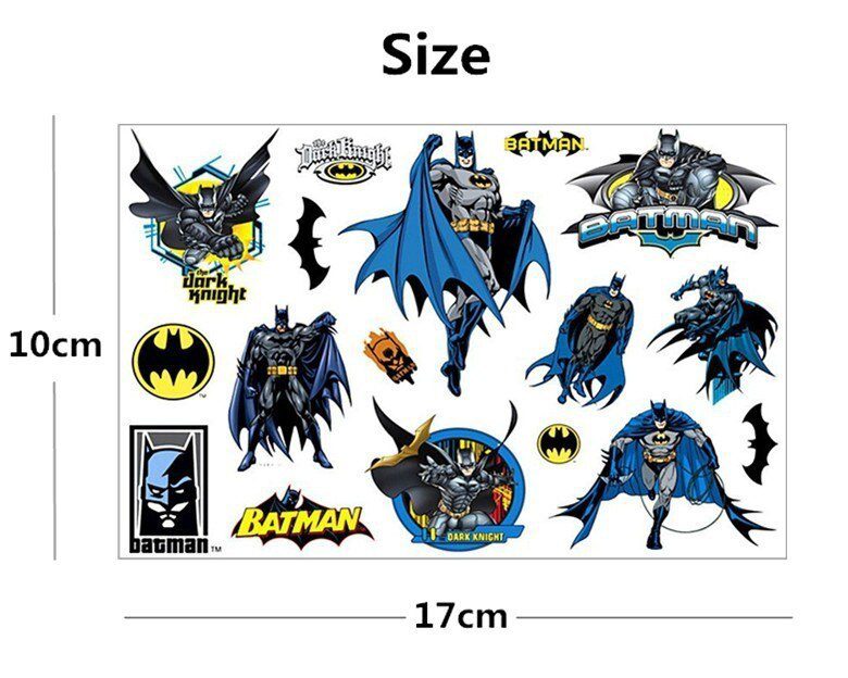 SHNAPIGN Dark Knight Batmen Child Temporary Tattoo Body Art Flash Tattoo Stickers 17*10cm Waterproof Henna Tatoo Styling Sticker