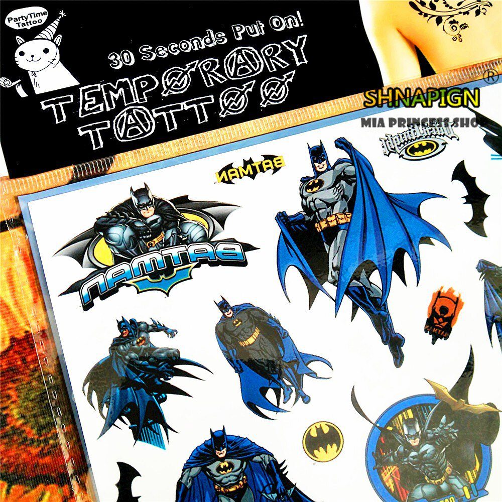 SHNAPIGN Dark Knight Batmen Child Temporary Tattoo Body Art Flash Tattoo Stickers 17*10cm Waterproof Henna Tatoo Styling Sticker