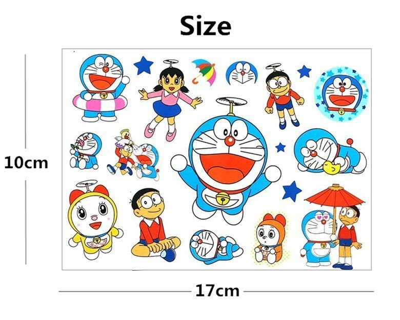 SHNAPIGN Doraemon Cat Child Temporary Tattoo Body Art Flash Tattoo Stickers 17*10cm Waterproof Henna Tatoo Styling Wall Sticker