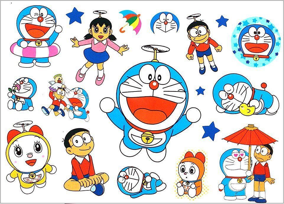 SHNAPIGN Doraemon Cat Child Temporary Tattoo Body Art Flash Tattoo Stickers 17*10cm Waterproof Henna Tatoo Styling Wall Sticker