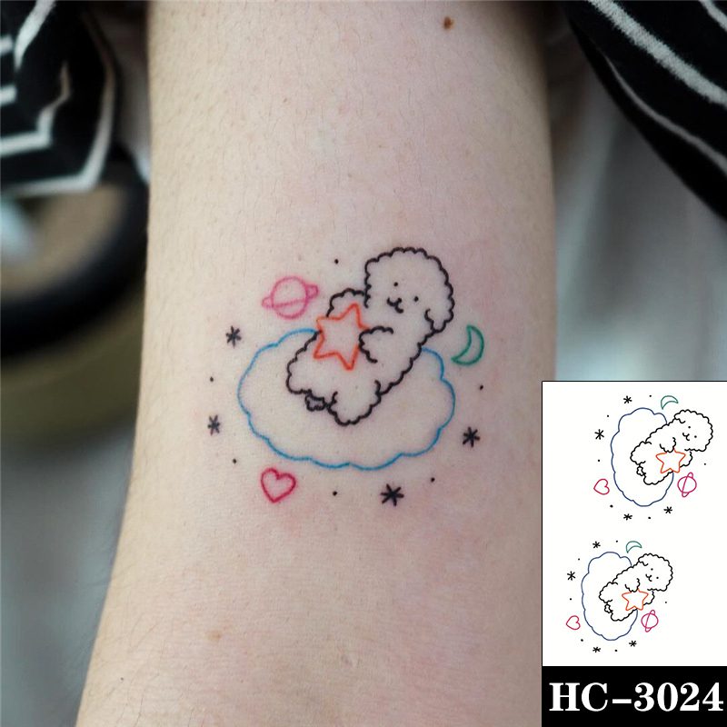 Waterproof Temporary Tattoo Sticker Black Switch Gun Bird Flower Letter Body Art Fake Tattoos Flash Tatoos Ear Arm for Men Women