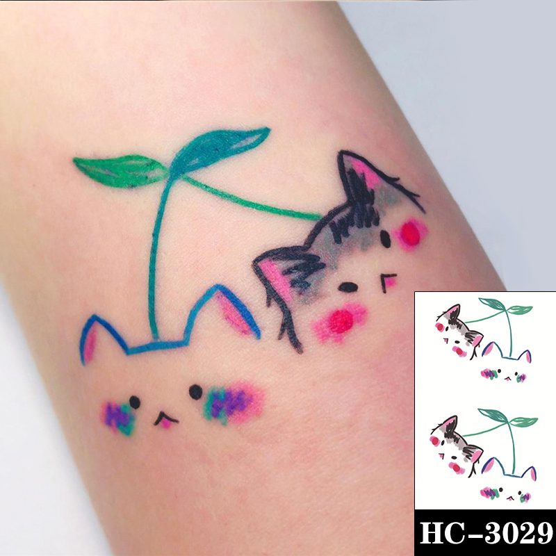 Waterproof Temporary Tattoo Sticker Black Switch Gun Bird Flower Letter Body Art Fake Tattoos Flash Tatoos Ear Arm for Men Women