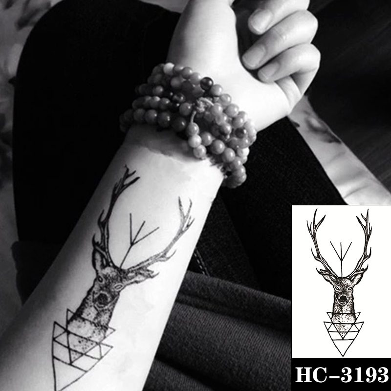 Waterproof Temporary Tattoo Sticker Black Switch Gun Bird Flower Letter Body Art Fake Tattoos Flash Tatoos Ear Arm for Men Women