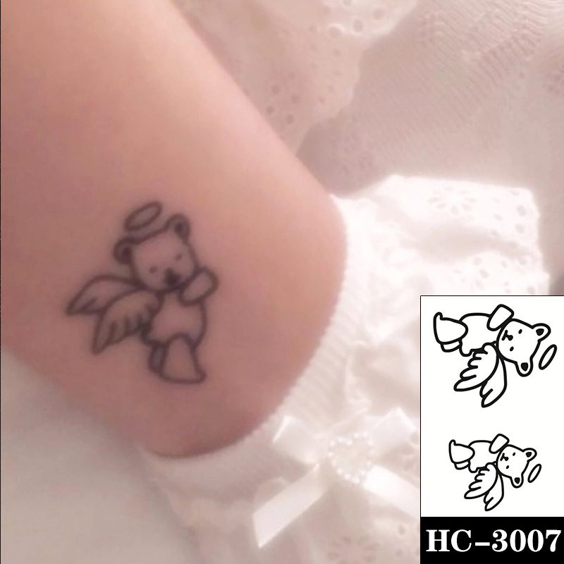 Waterproof Temporary Tattoo Sticker Black Switch Gun Bird Flower Letter Body Art Fake Tattoos Flash Tatoos Ear Arm for Men Women