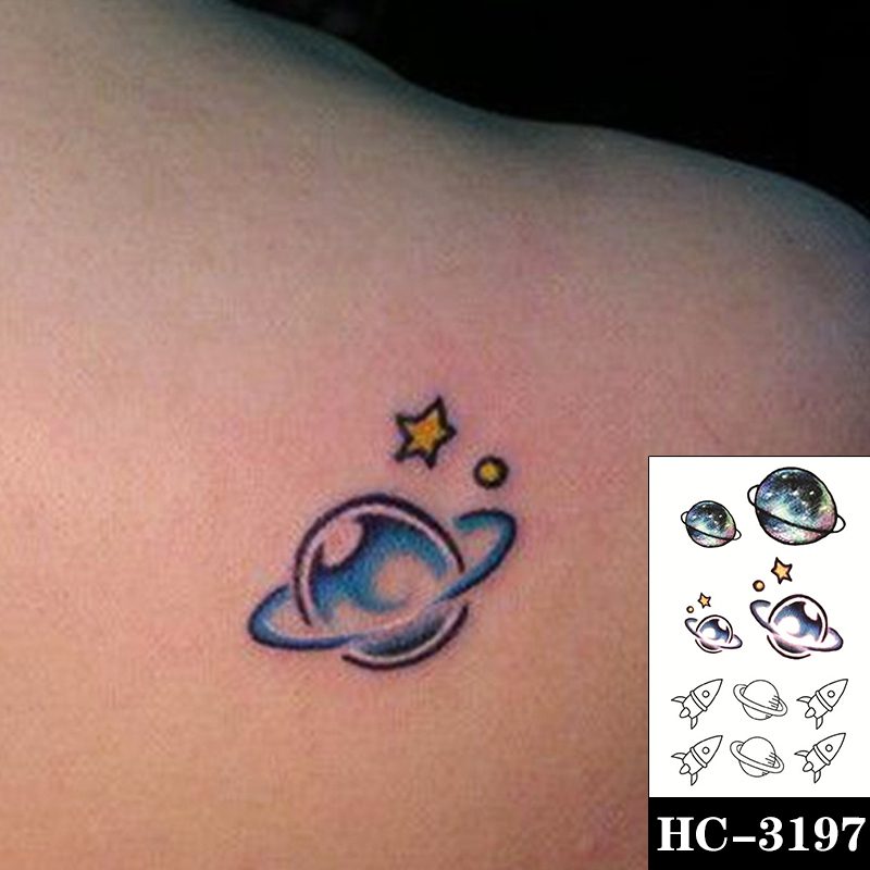 Waterproof Temporary Tattoo Sticker Black Switch Gun Bird Flower Letter Body Art Fake Tattoos Flash Tatoos Ear Arm for Men Women