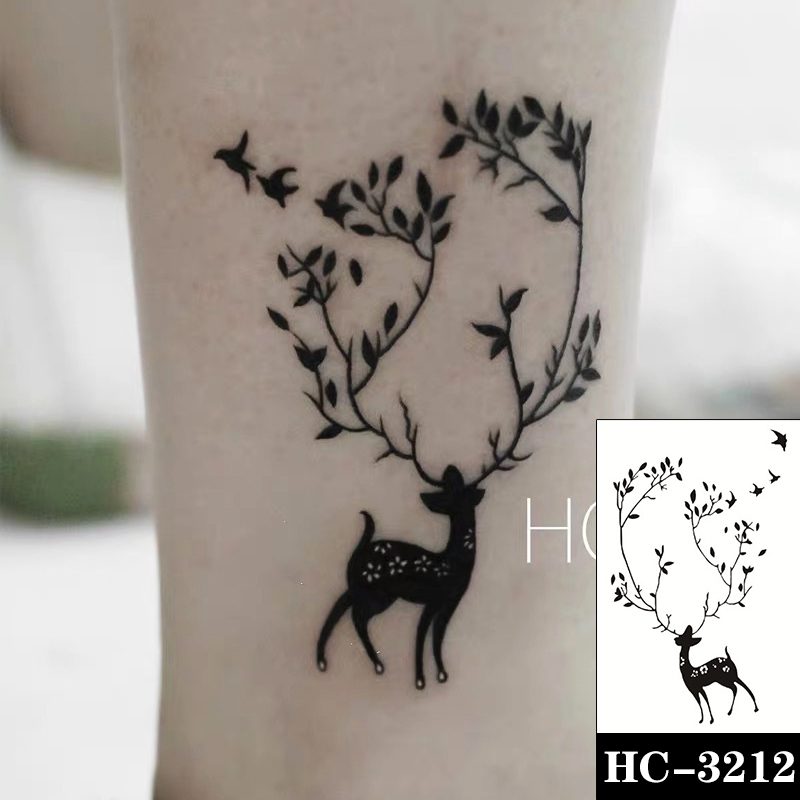 Waterproof Temporary Tattoo Sticker Black Switch Gun Bird Flower Letter Body Art Fake Tattoos Flash Tatoos Ear Arm for Men Women