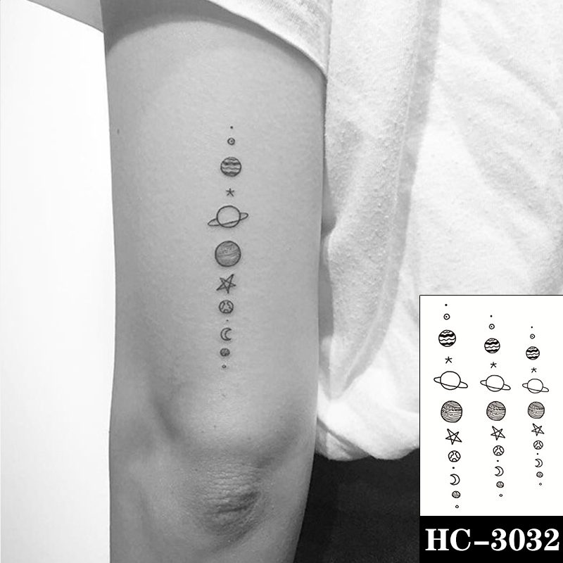 Waterproof Temporary Tattoo Sticker Black Switch Gun Bird Flower Letter Body Art Fake Tattoos Flash Tatoos Ear Arm for Men Women