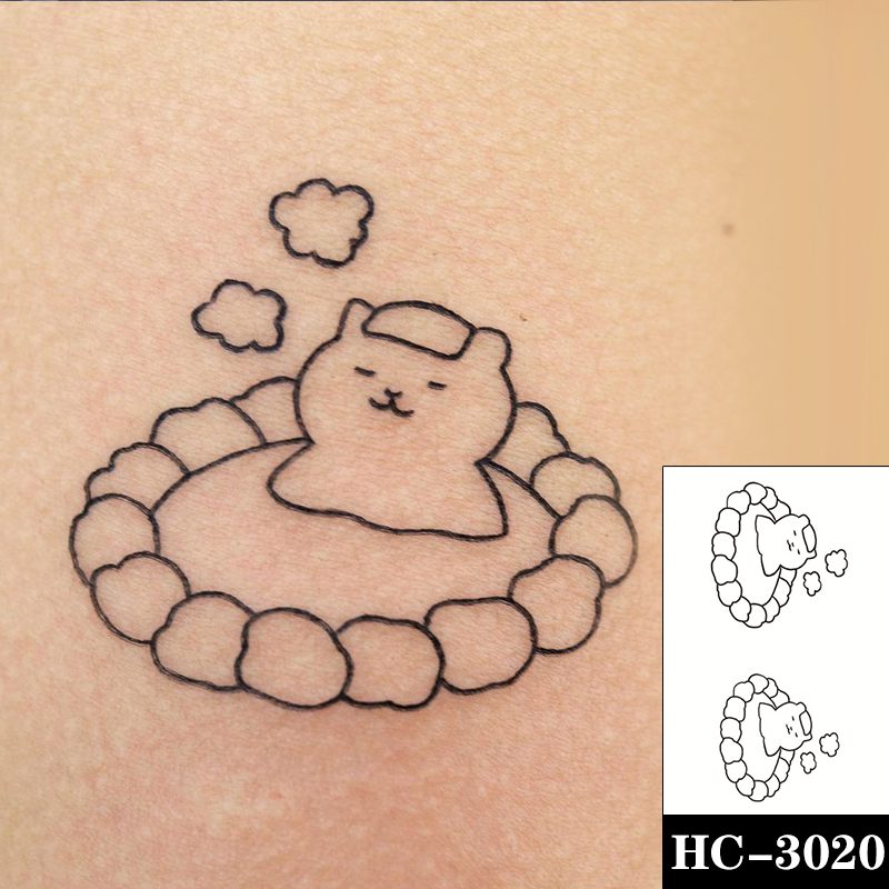 Waterproof Temporary Tattoo Sticker Black Switch Gun Bird Flower Letter Body Art Fake Tattoos Flash Tatoos Ear Arm for Men Women