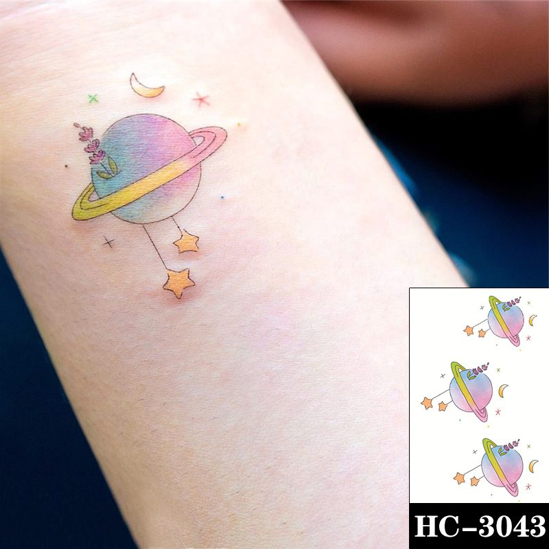 Waterproof Temporary Tattoo Sticker Black Switch Gun Bird Flower Letter Body Art Fake Tattoos Flash Tatoos Ear Arm for Men Women