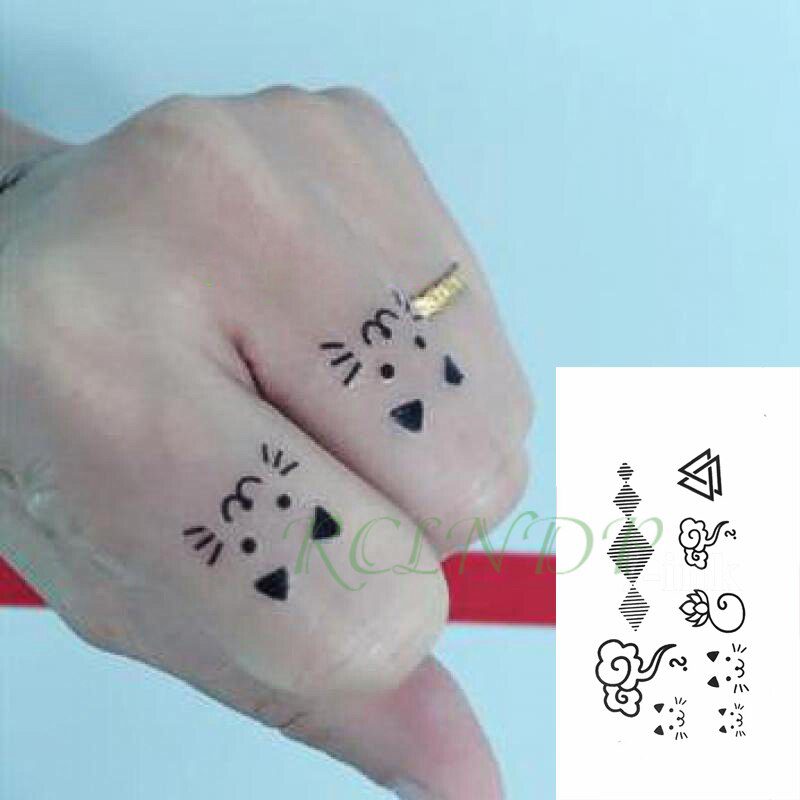 Waterproof Temporary Tattoo sticker on ear finger music note bird stars line streak henna tatto flash tatoo fake for women 24