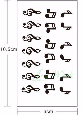 Waterproof Temporary Tattoo sticker on ear finger music note bird stars line streak henna tatto flash tatoo fake for women 24