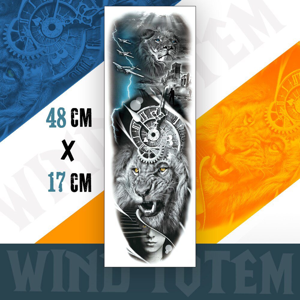 Large Arm Sleeve Tattoo Japanese Prajna Carp Dragon Waterproof Temporary Tatto Sticker God Body Art Full Fake Tatoo Women Men