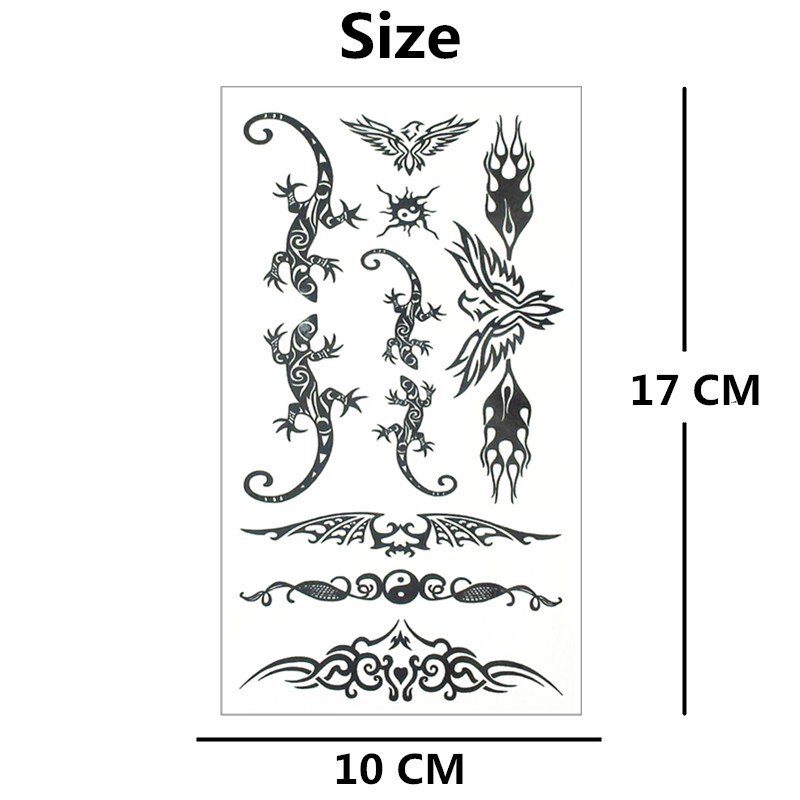 SHNAPIGN Lizard bat Temporary Body Art Flash Tattoo Sticker 10*17cm Waterproof Henna Fake Tatoo Car Styling Wall Tattoo Sticker